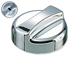 Neutrale Drehexcenter-Kappe - Drehknopf-Ersatzteil für Küchenspülen mit Excenterventil - Kunststoff in Chrom-Optik - 44 mm rund x 30 mm hoch