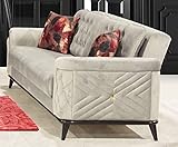 Casa Padrino Chesterfield Schlafsofa Grau/Schwarz 230 x 90 x H. 80 cm - Modernes Wohnzimmer Sofa - Chesterfield Wohnzimmer Möbel