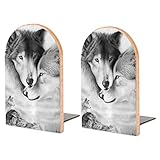 Hölzerne Bücherstützen Tier Wolf Stabiler Bücherständer Holzbuchständer Für Schwere Bücher