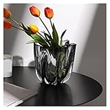 Vasen Nordische kreative einfache Glasvasen-Dekoration, Tischfernsehschrank-Ausgangswohnzimmer-Veranda-Dekoration, Blumenarrangement vasen Glas (Color : A, Size : S)