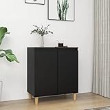 Youuihom Anrichte, Nachttische, Mehrzweckschränke, Foyer-Schränke, Geeignet für Wohnzimmer, Schlafzimmer, Bäder, Flure, Sideboard mit Massivholz-Beinen Schwarz 60x35x70 cm