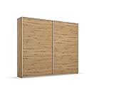 Rauch Möbel Aurelia Schrank Kleiderschrank Schwebetürenschrank, Eiche Artisan, 2-türig, inkl. 2 Kleiderstangen, 2 Einlegeböden BxHxT 218x210x59 cm