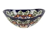 Cerames Juanetta Prima - Aufsatzwaschbecken mit Relief verziertes, Mexikanisches Talavera-Becken mit bootsförmigem Relief | 46 x 38 x 15 cm Aufsatzwaschtisch aus Mexiko für rustikales Bad, Küche