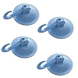 Türhaken, 4 Stück Saugnapfhaken, Wandhaken, Kleiderhaken Wand für Kinderzimmer, Haken für Badezimmer Toilette Handtuchhalter Küche Büro Kleiderhaken (Grün) (Blau)