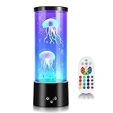 Sonnewelt Quallen Lampe Quallenlampe RGB Jellyfish Lamp Quallen Aquarium mit Fernbedienung Lavalampe Farbige Jellyfish Lava Lamp Stimmungslicht für Zuhause Büro Dekoration Tolle Geschenke Kinder