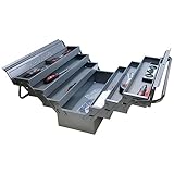 HEMMDAL Werkzeugkasten leer | Premium Werkzeugkiste mit 6 aufklappbaren Fächern | Made in EU | HxBxT 56 x 22 x 26,5 cm | Metall Werkzeugkoffer ohne Werkzeug | leer | abschließbar & stabil | anthrazit