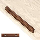 KonieE Massivholzmöbelgriff, Holzknöpfe, Schubladengriffe, Stangengriffe, Ladengriffe, Türgriffe, Küchengriff, Geländergriff, Holzschrankgriffe, Schubladenzug (Oakhole Center 128 Mm)/Nussbaum/Hole Cen