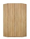 Rauch Möbel Alabama Eckschrank Schrank Kleiderschrank Eiche Sonoma, 2-türig, Inklusive Zubehörpaket Basic, 1 Kleiderstange, 9 Einlegeböden, BxHxT 117x210x117 cm