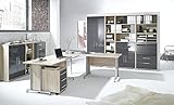 Arbeitszimmer Büromöbel-Set Maja System 1188 Komplettset in Eiche Sonoma/grau Hochglanz