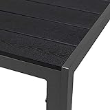 INDA-Exclusiv Aluminium WPC Gartentisch Esstisch Gartenmöbel anthrazit/schwarz Tisch Holzimitat wetterfest 160x90x74cm