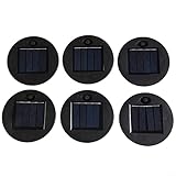 6 Stück Garten-Solarleuchten für den Außenbereich, wasserdicht, Solarleuchte, Garten, solarbetrieben, Ersatz, runde Box für Gehweg, Terrasse, Hof, Rasen D = 85