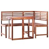 Möbel Bistro-Set 2 tlg. Akazienholz massiv