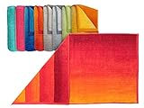 Dyckhoff Bio-Handtuchserie „Colori“ - erhältlich in 8 brillanten Farbkombinationen und 3 verschiedenen Größen – hochwertig verarbeitet und mit praktischem Kordelaufhänger, Handtuch 50 x 100 cm, rot