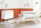 Pinolino Babyzimmer Möbel Spar-Set für Kinderzimmer Bridge breit, Kinderbett und Wickelkommode, skandinavisch, weiß