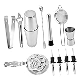 JISADER Martini-Shaker-Sets, Cocktail-Mixer, Martini-Herstellung, professionelle Cocktail-Shaker-Sets, Barkeeper-Sets für Zuhause, Bar-Zubehör, 12 Stück
