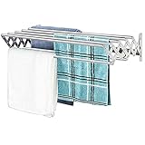 Kunyun Wäscheständer aus Edelstahl, zusammenklappbar, zur Wandmontage, für Zimmer/Badezimmer, Turm, optionale Halterung für Handtuch, Raumaufbewahrung, Wäscheständer (Größe: 60 cm) (60 cm)