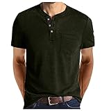 Dhyuen Tshirt Herren Button Down Oberteiler Freizeithemden Golf Sports Freizeithemd Shirts Top Shirt Sommer Freizeithemd Casual Freizeit Shirts Sommerhemd Männer Hemd Shirt Blusen（XXL,1-Army Green）