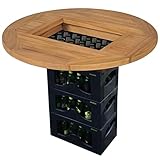 vidaXL Teak Bierkastentisch Bierkisten Tischaufsatz Stehtisch Bartisch Bistrotisch Holztischplatte Tischplatte Balkon Garten 70cm Braun