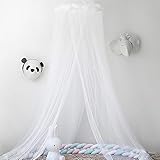 BOKIOESDE Leichtes und langlebiges Moskitonetz für effektiven Schutz, faltbares Polyester Baldachin, Moskitonetz, Baby Baldachin, Weiss