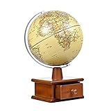 Globus Concave-Konvexe Stereo 20cm Unterrichtskugel Aufbewahrungsbox Kreative leuchtende geprägte Touch Ornamente Chinesisch und Englisch Zweisprachig Weltkarte geographisch (Color : Archaic)