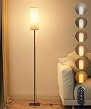 Ydene LED 20W Stehlampe Wohnzimmer Dimmbar Stehleuchte 2 in 1 Tisch-/Stehlampe Hoch Papier Standleuchte mit Lampenschirm Fernbedienung Papierlampe für Schlafzimmer Wohnung Büro Modern Schwarz Lampe