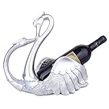 MAZAGE Moderne Skulptur, dekoratives Weinregal, Paar Schwanenstatue, Weinflaschenhalter, Kunstharz, Tierskulptur, Ornamente, Rotweinständer, Zubehör, Heimbar, Dekor, Geschenk Needed