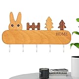IBUGER Garderobe Wandmontage | Wandgarderobe aus Holz im Landhausstil,Schlüsselhalter Eingangsbereich Organizer für Handtücher, Geldbörsen, Hüte, Mützen, Schals, Handtücher