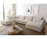 DELIFE Sofa Isla Cord Beige 430x225 Ottomane Links