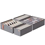 Schubladen Ordnungssystem,Schrank Organizer Schublade Faltbare Aufbewahrungsboxen Stoff für Wardrobe Kleiderschrank Schublade Drawer Wickelbedarf,Kinderkleidung,Socken,Krawatten,Unterwäsche 4er Set