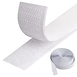 Longivia® 5 Meter Doppelseitiges Klettband Selbstklebend Extra Stark weiß 2 Stücke Selbstklebende Klettbänder mit Klettverschluss - Klebeklett für stoff fliegengitter textilien - Klett