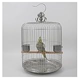 Zubehör für Vogelkäfige Vogelkäfig aus Edelstahl, groß, rund, Starling, Schwarze Phoenix-Pfingstrose, Villa, Papageienkäfig for Sittiche, Papageien, Finken Vogelständer für Käfig (Color : Type 32)