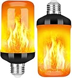 Skrepug Flammen Glühbirne, E27 Lampe Flackernde Licht Effekt 4W LED Außenleuchte Flackerlicht mit 4 Modi für Haus Garten Bar Party Hochzeit Restaurant Valentinstag Deko (2 Stück (1er Pack))