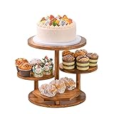 MANLUYEE 4 Etagen Holz Cupcake Tower Ständer - Desserttisch Display Set, Kuchenständer für 50 Cupcakes mit gestuftem Tablett Ständer, Cupcake Halter für Geburtstag Abschluss Hochzeit Party