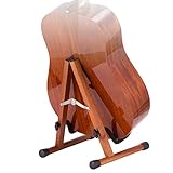 Gitarrenständer A-Frame Universal-Gitarrenhalter aus Holz, Faltbarer tragbarer Vintage-Gitarrenständer-Organizer mit Zubehör, für Musikstudio-Schlafzimmer