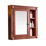 Spiegelschrank für Badezimmer, 80 x 60 x 15 cm, Badezimmerspiegel mit Regalen, Wandmontage, dekorative Schränke