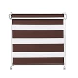 Klemmfix Click 3 in 1 Doppelrollo schoko braun | Duorollo auch für Wand- und Deckenmontage | fertig vormontiert für einfache Montage (85x215cm (Stoffbreite 81cm))