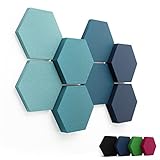 FENNEXT ® Velvet Schallabsorber Wand - Dekorative Hexagon Akustikpaneele für Gaming, YouTube Studio, Büro - 8x 3D Wandpaneele OCEAN SHADES