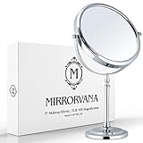 Kosmetikspiegel 10fach, Tischspiegel, Doppelseitiger Vergrößerungsspiegel für Bad, Schminkspiegel mit 10 Fach Vergrößerung, 360° Schwenkbar, 10X & 1X Make Up Mirror/Stand Spiegel (20 cm)