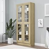 MATTUI Möbelschrank Vitrin Sonoma Eiche 82,5x30,5x185,5 cm Engineered Wood