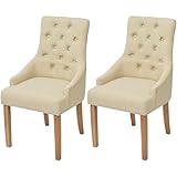 YUMENG Esszimmerstühle 2 STK., Küchenstühle, Essstühle, Esstisch Stühle, Dining Chairs, Armlehnstuhl, Stühle Esszimmer Set, Creme Stoff