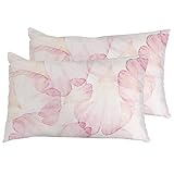 2Er Set Kissenbezüge Rosa Blütenblatt Sofakissen Waschbar Wohnkultur Zierkissenbezüge, Für Bett, Büro, 40X60Cm