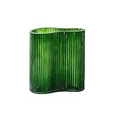 Kreative Glasvase Wohnzimmer Blumenarrangement Tischdekoration Vase Wasservase Kleine Vase (Color : Green, Size : 18.5 * 20.5 * 12.3cm)