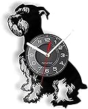 Runde Wanduhr für Büro, Schule, Zuhause, Küche, Wohnzimmer, 30 cm, Hunde-Wanduhr, riesige Hunderasse, Vinyl-Schallplatten-Wanduhr, Hund, Haustier, Hundeliebhaber, Züchter, Geschenk