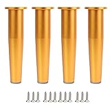 4 Stück Möbelbeine, Höhenverstellbar 0-10 mm, Aluminiumlegierung, Sofatisch, Möbelbeine, for Schränke, Kleiderschrank, Arbeitstisch, Kommode, Büro/Gold/15 cm yitaowang (Color : Gold, Size : 15Cm)