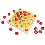 FECAMOS Ladybug Memory Game Board, Ladybug Memory Game Toy Die glättenden Oberflächen fördern die interaktive Koordination bei Angststörungen