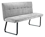 byLIVING Sitz-Bank TALEA, Stoff, Nosagfederung, Untergestell Metall schwarz pulverbeschichtet, hoher Sitzkomfort, Webstoff, grau, B 160, H 92, T 59 cm