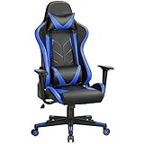 Yaheetech Gaming Stuhl, Racing Stuhl, Bürostuhl, ergonomischer Schreibtischstuhl, Drehstuhl, Chefsessel mit verstellbare Kopfstütze, Lendenstütze, Höhenverstellbare, PC Stuhl 150 kg belastbarkeit