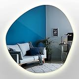Tulup Warm Licht 90 cm Spiegel Wolke Fleck Prime Irregulärer Spiegel LED Inneneinrichtung