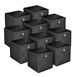 Trintion 10er Set Aufbewahrungsbox Faltbox Faltbare Stoff Faltkiste mit Fingerloch 32 x 32 x 32 cm für Kallax Regale oder Raumteiler (Schwarz)