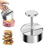 NEVYTOL Burger Pattie Presse, 304 Rostfreier Stahl Burgerpresse Edelstahl, Einstellbar Hamburgerpresse, Burger Press, Burgerpresse für Partys Abendessen BBQ, BPA-frei
